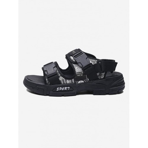 Graphic Push Buckle Thick Bottom Sport Sandals