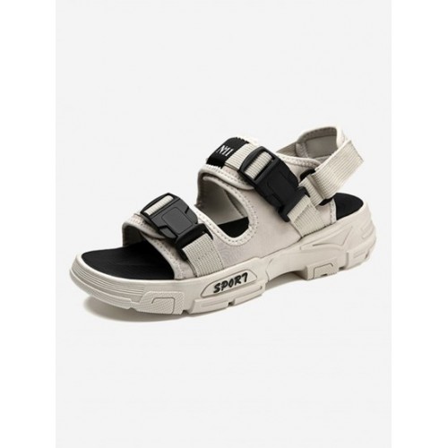 Letter Push Buckle Thick Bottom Sport Sandals