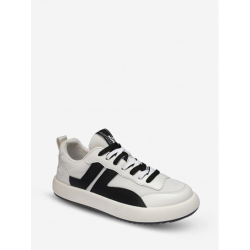 Colorblock Mesh Cloth PU Spliced Sneakers