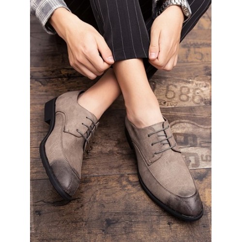 Lace-up Front Low-top Casual Leather Shoes