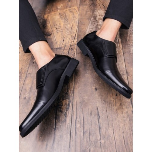 Buckle Embellish Business Faux Leather Shoes