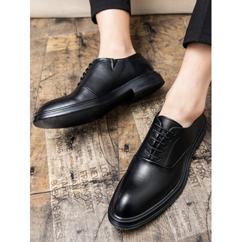 Lace-up Front Faux Leather Shoes