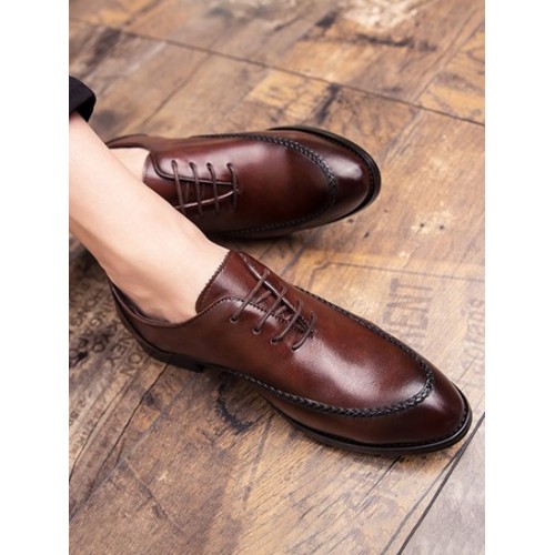 Lace-up Business Casual Faux Leather Shoes