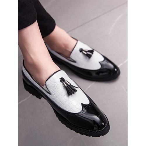 Tassel Embellish Breathable Business Faux Leather Shoes