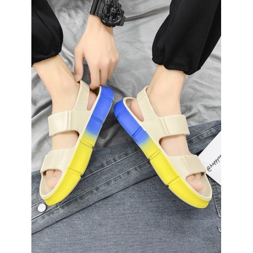 Ombre Hook-and-loop Fastener Slingback Casual Sandals