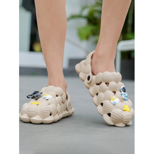 Couple Cartoon Patched Clog Style Slip On Sandals