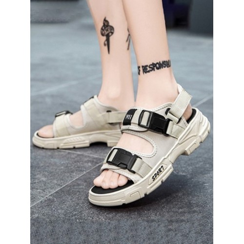 Letter Push Buckle Thick Bottom Sport Sandals