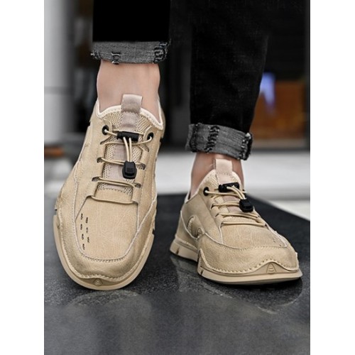 Men Mesh Spliced Slip On Casual Shoes