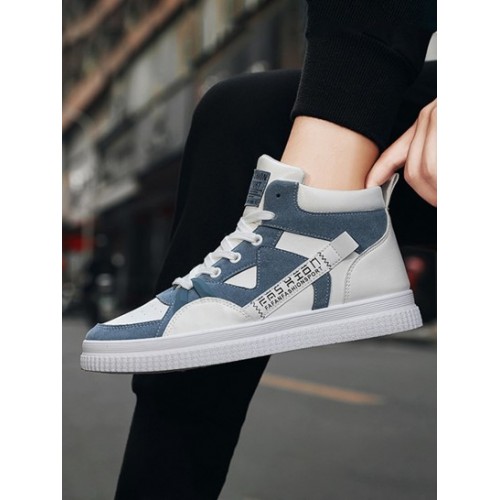 Letter Tape High-top Board Shoes