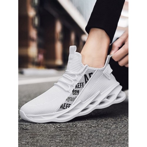 Letter Thick Bottom Breathable Running Shoes