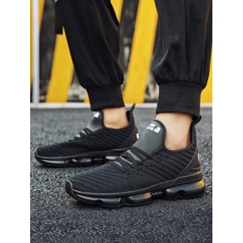 Knit Detail Breathable Casual Sports Shoes