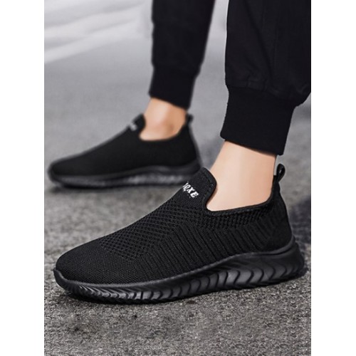 Breathable Letter Slip On Shoes