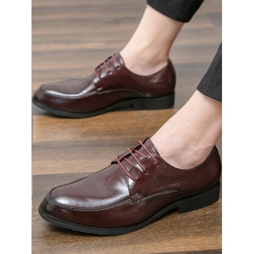 Lace-up Business Faux Leather Shoes