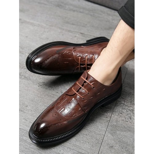 Lace-up Front Breathable Lightweight Business Shoes