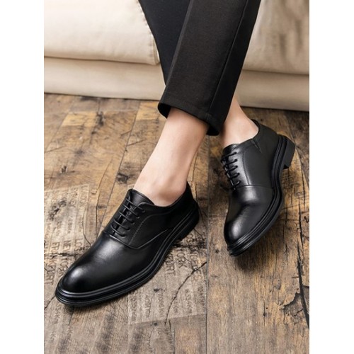 Lace-up Front Faux Leather Shoes