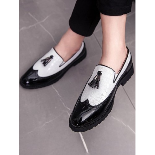 Tassel Embellish Breathable Business Faux Leather Shoes