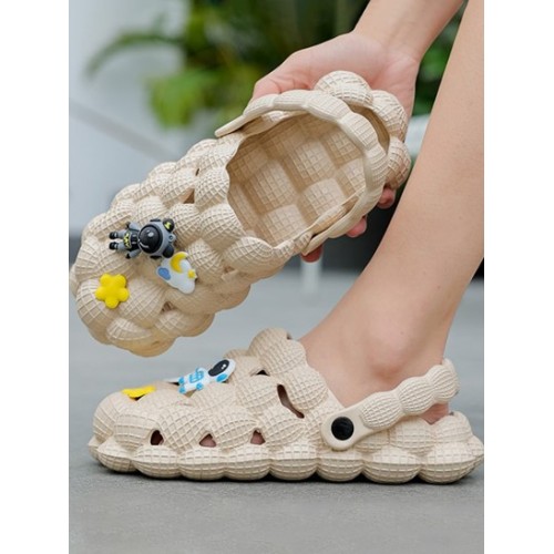 Couple Cartoon Patched Clog Style Slip On Sandals