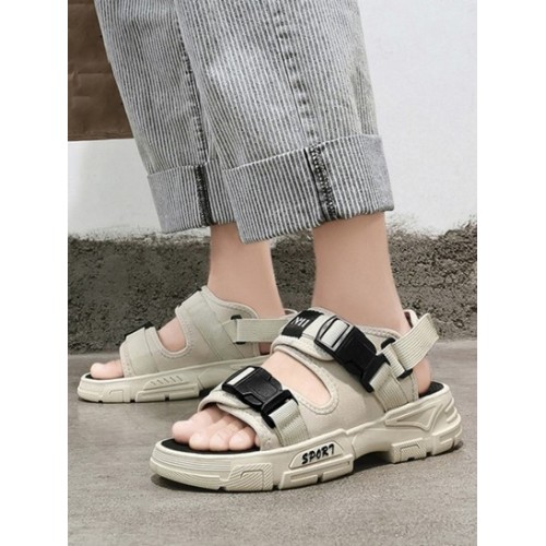 Letter Push Buckle Thick Bottom Sport Sandals