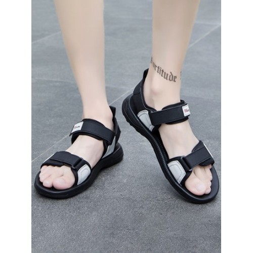 Letter Lapel Design Two Straps Slip On Sandals