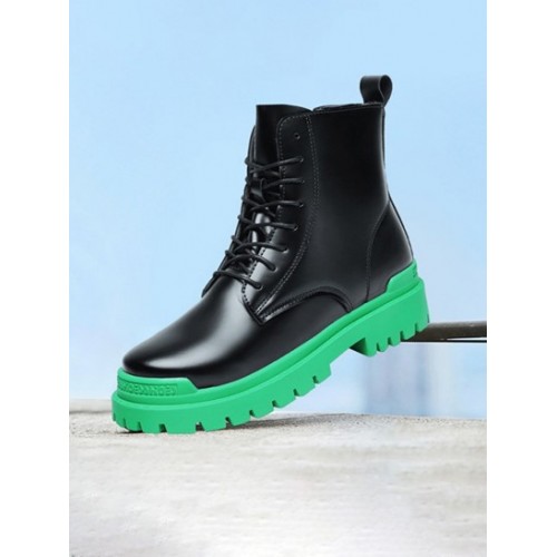 Lace Up High Top Cargo Boots