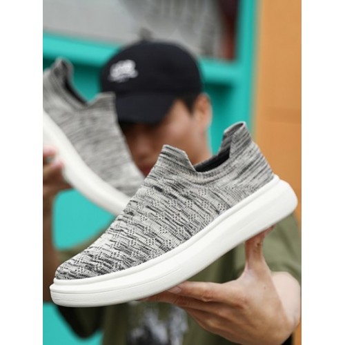 Solid Color Casual Breathable Slip-on Sneakers