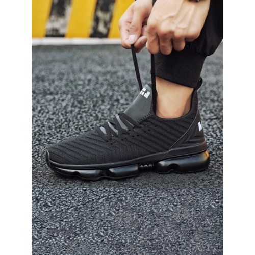 Knit Detail Breathable Casual Sports Shoes