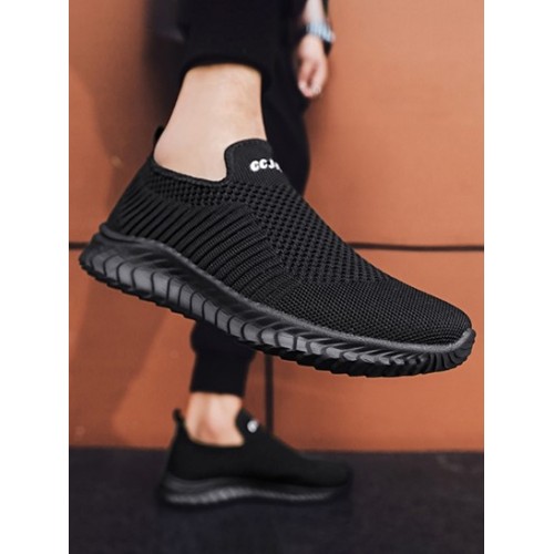 Breathable Letter Slip On Shoes