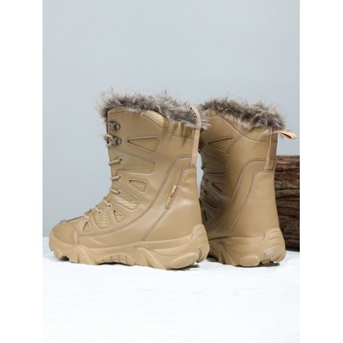 Plush Lining Lace Up Front Warm Outdoor Snow Boots