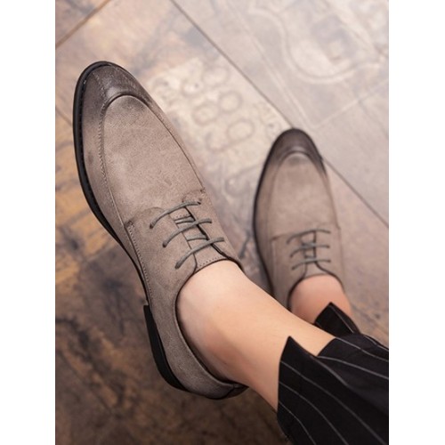 Lace-up Front Low-top Casual Leather Shoes