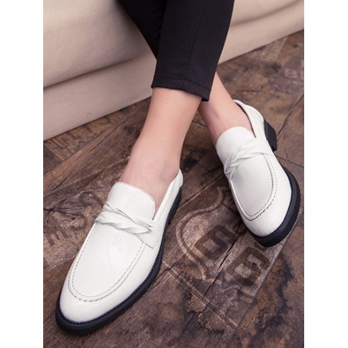 Twist Strap Business Faux Leather Shoes