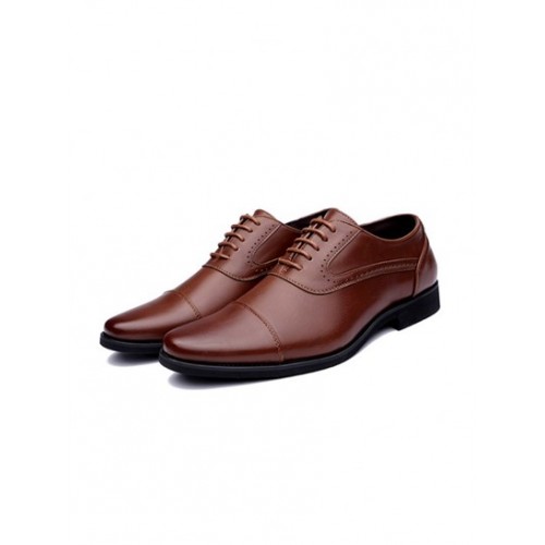 Solid Color Lace-Up Front Business Formal Shoes