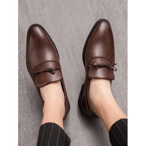 Bowknot Decor Slip On Business Shoes