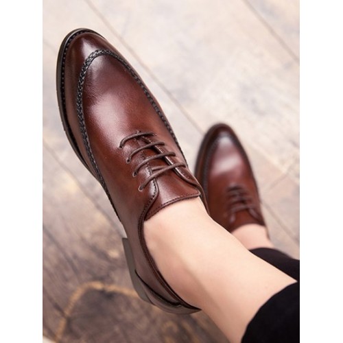 Lace-up Business Casual Faux Leather Shoes