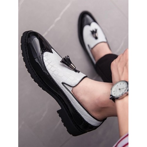 Tassel Embellish Breathable Business Faux Leather Shoes