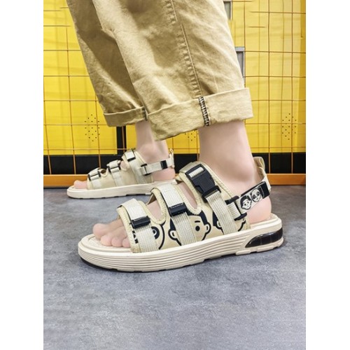 Cartoon Characters Pattern Multi Strap Sandals