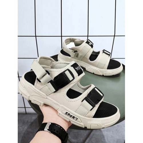 Letter Push Buckle Thick Bottom Sport Sandals