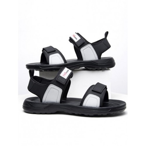 Letter Lapel Design Two Straps Slip On Sandals