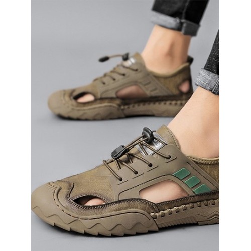 Men Cut Out Breathable Casual Shoes