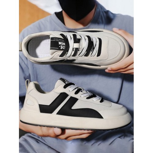 Colorblock Mesh Cloth PU Spliced Sneakers