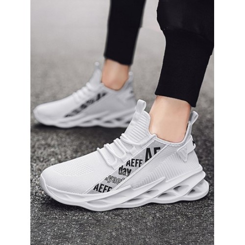 Letter Thick Bottom Breathable Running Shoes