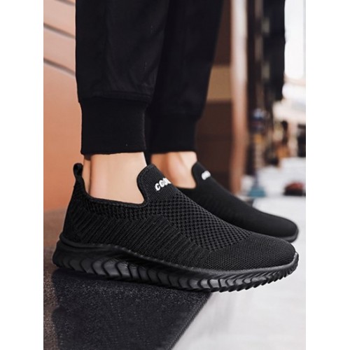 Breathable Letter Slip On Shoes